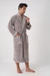 Мужской халат Nusa 26690 велюровый, 2XL Taupe - изображение 2