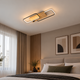 LED люстра стельова з пультом ДК 72W два прямокутних контури 3000-6500K каркас чорний метал/дерево Svet SY-33046/1+1 MB+YMW - зображення 6
