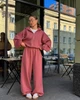 Жіночий зимовий спортивний костюм на флісі з худі на блискавці та широкими штанами ELFBERG BS-933 48-52 Фрезовий (2000001092071) - изображение 2