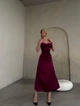 Жіноча шовкова сукня максі на тонких бретелях з драпіруванням на грудях ELFBERG MA-341 42-44 Марсала (2000001045923) - изображение 2