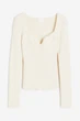 Джемпер в рубчик H&M 1215262003c70 M молочный (100015337) - изображение 3