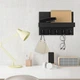 Настенная ключница KeyShelf с полкой, 5 крючков, черная - изображение 4