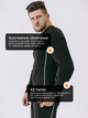 Термобілизна чоловіча на флісі зимова спортивна 5XL Чорний з білим теплий комплект для спорту та щоденного носіння - изображение 4