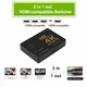 HDMI разветвитель Switch 1х3 на 3 порта (1out/3in) 4К 60Hz, Plastic, 58х82mm, Black | переключатель, паралельное размещение портов | Для PC, XBox, PS4, PS5, видеоплееров - изображение 3