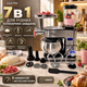Планетарный миксер Zepline 4200 Вт кухонная машина 7в1 с чашей 6 л тестомес 6 скоростей с мясорубкой и блендером 1,5 л комбайн с LCD дисплеем таймером венчиками насадками - изображение 3
