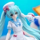 Коллекционная аниме-фигурка Sega Miku x Cinnamoroll "summer" / Мику Хацуне + Синнаморолл, 18 см - изображение 2