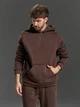 Теплий спортивний костюм на флісі штани та худі з капюшоном ISSA PLUS GN-571 3XL темно-коричневий (issa2007682863563) - зображення 4