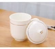 Кружки Taoxianghui костяной фарфор офисные с крышками, набор 10 шт - изображение 4