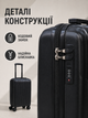 Дорожный чемодан на колесах 40×30×20 см для ручной клади с телескопической ручкой и кодовым замком, черный (49676346) - изображение 7