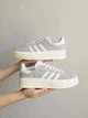 Кроссовки женские Adi Gazelle Bold Platform Grey White / кеды Ади Газель болд серые белые 40 - изображение 6