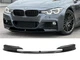 Накладка переднього бампера BMW 3 series F30 F31 2012 2018 M Performance юбка дифузор ABS пластик чорний глянець (A-7) - изображение 3