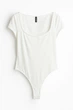 Боди-топ H&M 1221325003c70 L белое (100015443) - изображение 5