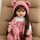Реалістична лялька Reborn Bebe 55 см | М’яке тіло та рожевий комбінезон - изображение 2