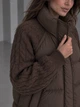 Куртка жіноча YZY 30790 oversize з в’язаними рукавами демісезонна one size коричнева - зображення 3