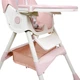 Стільчик для годування Kidoro One (ST-6540) Pink, з екошкіри на колесах - зображення 8