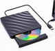Зовнішній CD DVD привід для ноутбука та ПК USB, оптичний дисковод для CD/DVD, чорний - зображення 1