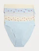 Набор хлопковые трусики Marks&Spencer модель High legs 8(36) 5 шт soft blue 0273 - изображение 1