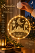 Набір світлодіодних підвісних декорацій Ramadan Kareem 21 см 4 шт. тепле біле світло - изображение 4