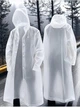 Плащ дождевик EVA с капюшоном на кнопка ветрозащитный унисекс One Size, Белый - изображение 2