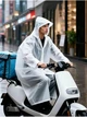 Плащ дождевик EVA с капюшоном на кнопка ветрозащитный унисекс One Size, Белый - изображение 7