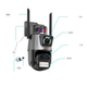 Уличная охранная WIFI камера видеонаблюдения Dual Lens Поворотная камера с сиреной P11 - изображение 6