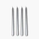 Набор столовых свечей MBM HOME 4 шт. 25 см серебристый металлик (FR-17 METALLIC SILVER) - изображение 1