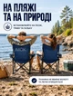 Стул складной туристический рыбацкий стульчик складное рыболовное кресло для отдыха на природе пикника рыбалки и кемпинга со спинкой кемпинговый лёгкий компактный складной стул Синий+ чехол в комплекте - изображение 10