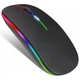 Бездротова Безшумна мишка 2.4G + Bluetooth Вбудований акумулятор RGB підсвітка Black - изображение 2