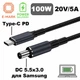 Кабель-переходник PD 100W Type-C на DC 5.5x3.0x1.0 на 20V вольт 1.8 м для подзарядки ноутбука Samsung с триггером (1.8 метра) Power Delivery от повербанка powerbank и зарядного устройства Ymiot - изображение 1