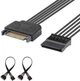 Удлинитель питания J&D SATA 15 Pin Male-Female 18AWG 25 см, 3 шт - изображение 1