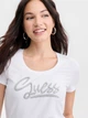 Футболка хлопковая длинная женская Guess 481598255 M Белая (1162519103) - изображение 4