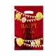 Пакети для солодощів 16х25 см Happy birthday з тисненням фольгою Упаковка 10 штук Червоний - зображення 2