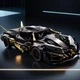 Конструктор машинка Lamborghini Бетмобиль 1338 деталей на 37,5 сантиметров Technic Ламборджини черный (832) - изображение 4
