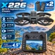 Детская радиоуправляемая игрушка X226 с 4K HD камерой, 2 камерами, удержанием высоты, пультом с экраном 4,5", 2 аккумуляторами, до 26 минут игры, черная - изображение 1