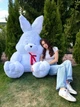 Велика м'яка іграшка BigMishki плюшевий зайка 200 см Білий - зображення 8