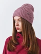 Трендовая вязаная шапка рванка с рваным декором и булавкой JOY KNIT лиловый - изображение 1