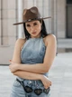 Капелюх Федора з широкими полями замшевий з ремінцем (унісекс) COUNTRY коричневий - зображення 8