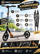 Самокат алюминиевый Best Scooter 14268 LED-фара, амортизатор, ручной и ножной тормоз, колёса PU 230/200мм, подшипники ABEC-7 carbon, до 100 кг, вес 5,4 кг - изображение 9