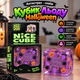Антистрес сквіш Кубик льоду Halloween NeeDoh Nice Cube фіолетовий з гарбузами та павуками - зображення 1