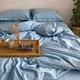 Постільна білизна Небесний, страйп-сатин PREMIUM, сімейний 4 нав 50/70, на резинці 180/200/35 Ell Home - зображення 3