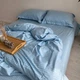 Постільна білизна Небесний, страйп-сатин PREMIUM, сімейний 4 нав 50/70, на резинці 180/200/35 Ell Home - зображення 4