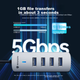 Док-станция Yottamaster USB 3.0 Hub, высокоскоростной 4-портовый концентратор, расширительная док-станция для ноутбука, многопортовый адаптер, удлинительный кабель 0,15 м - изображение 7