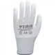 Защитные перчатки VIAN, перчатки с полиуретановым покрытием на пальцах и ладони, прочные, нескользящие, тонкие, дышащие, для летней работы, размер 48-127, белые, размер L. - изображение 3