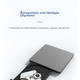 Зовнішній оптичний привід ThinkPad Lenovo 8x Speed, DVD-записувач, зовнішній CD-програвач для ноутбука, портативний оптичний привід для настільного комп'ютера, зовнішній оптичний привід для комп'ютера, TX800 - зображення 5