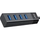 Многопортовый высокоскоростной USB3.0 концентратор Jinghua JH, универсальный адаптер расширения «один к одному» для ноутбуков и настольных компьютеров, конвертер-удлинитель, черный, 1 метр, Z414C - изображение 1