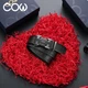 Мужской кожаный ремень COW, модный пояс из высококачественной коровьей кожи с автоматической пряжкой, деловой ремень для брюк в подарочной коробке, подарок на день рождения. - изображение 7