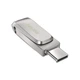 Накопитель SanDisk 64GB USB 3.1 Type-A + Type-C Dual Drive Luxe Серебристый - изображение 4