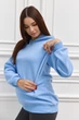Худі для вагітних та годуючих на флісі з трикотажу 3-х нитка Dianora 2521 1426 S блакитний - зображення 2