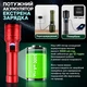 Светодиодный мощный фонарь HUUKERS с аккумулятором 5000 mAh, регулируемый луч, линза для поджигания, функция powerbank - изображение 2