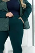 Жіночий теплий спортивний костюм на флісі зі стьобаною кофтою на блискавці та штанами-джогерами ELFBERG RSM-2570 66-68 Темно-Зелений (2000001140406) - изображение 2